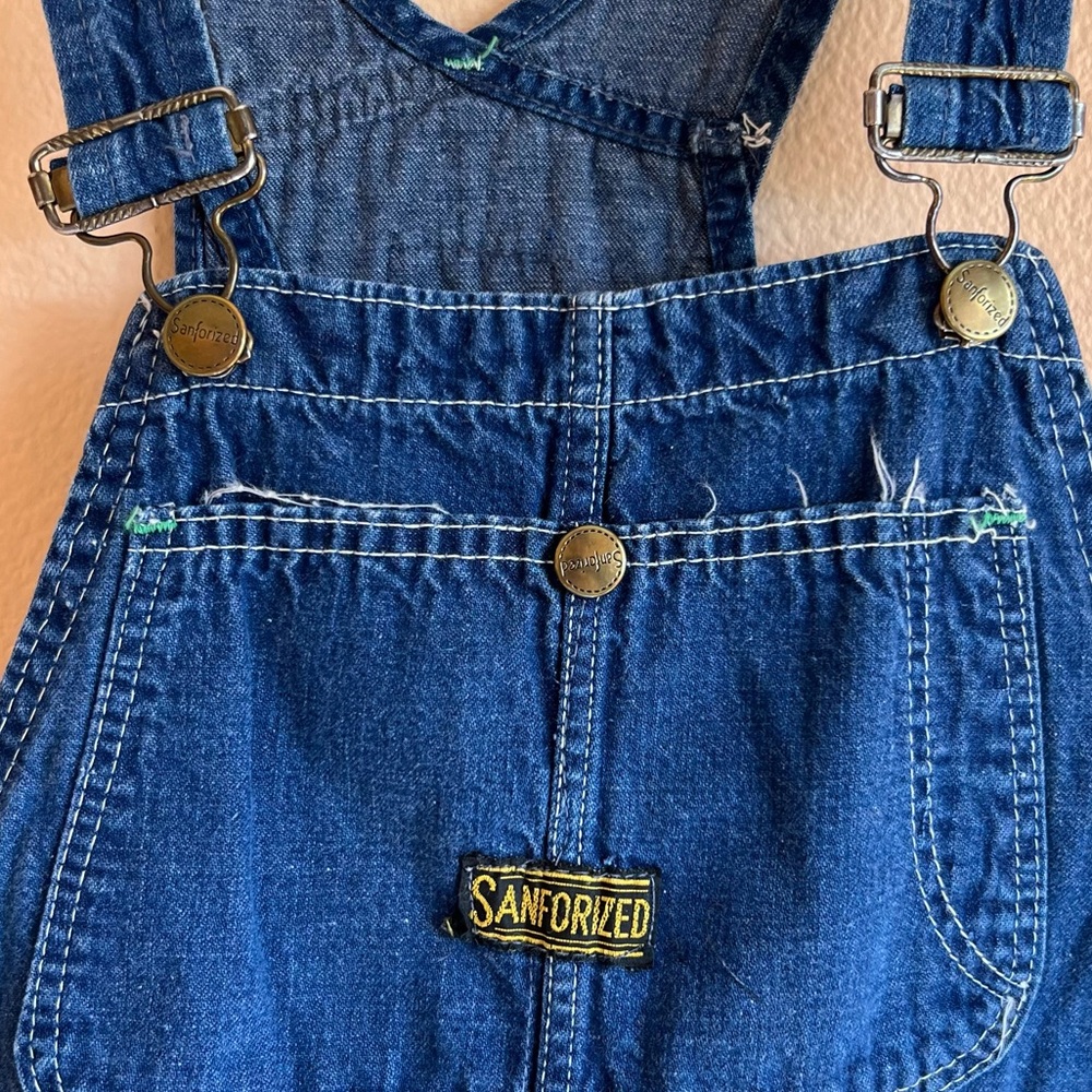 Rare Vintage Sanforized Denim Jeans Overalls Shor… - image 3
